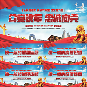 公安铁军党建展板系列