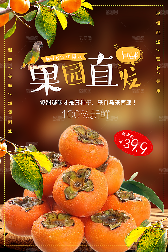 新鲜柿子果园直发