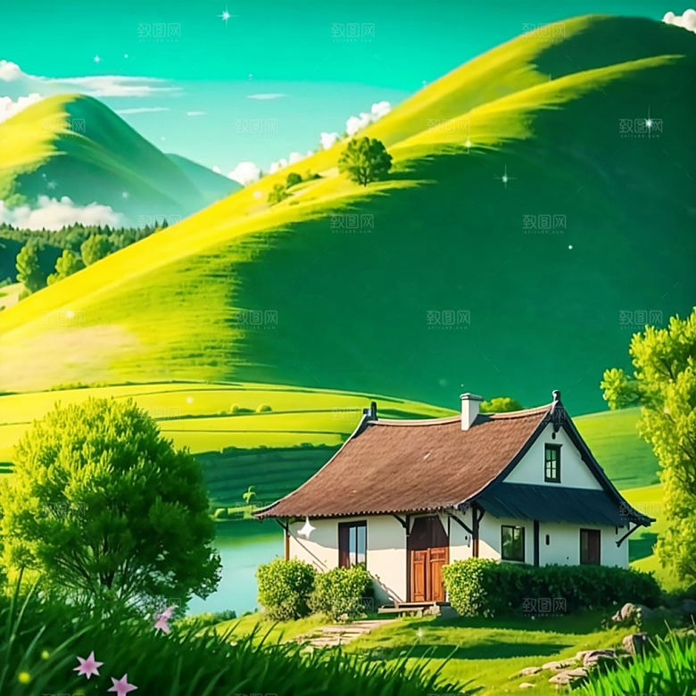 绿色简约风大自然自然风景野外图片