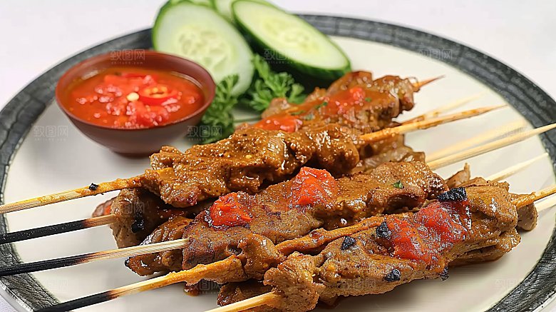 美味美食摄影牛肉烤肉烤串烧烤羊肉多汁串串
