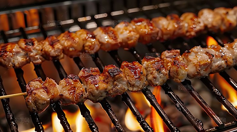 美味烧烤多汁串串烤肉牛肉美食烤串