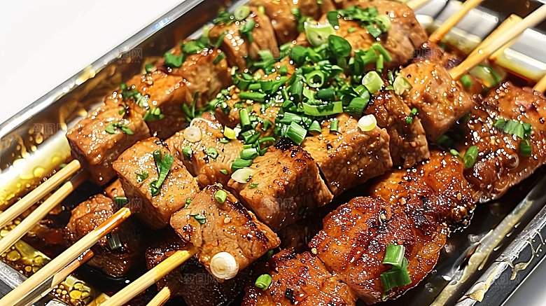 美味烧烤烤肉烤串串串羊肉鲜嫩多汁美食牛肉