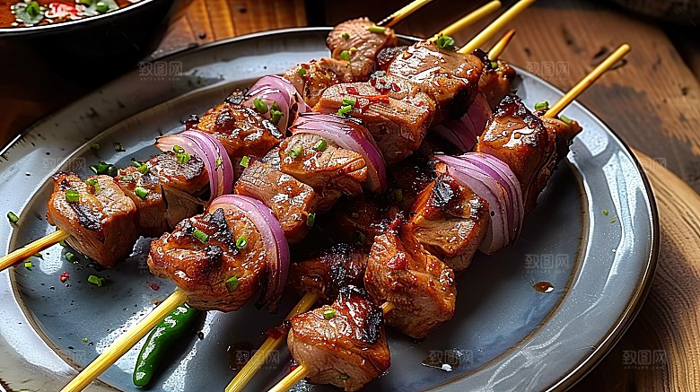 美味烧烤牛肉美食烤串烹饪香辣飘香烤肉