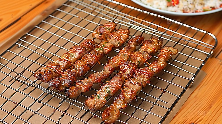 美味摄影美食烤肉串串多汁羊肉烤串烧烤牛肉