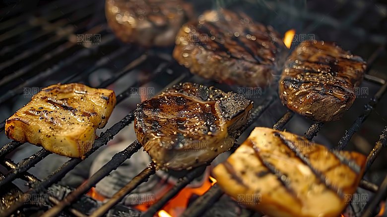 美味鲜嫩美食多汁烤肉飘香羊肉烤串串串烧烤