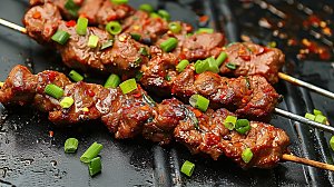 牛肉肉类美食香辣烧烤烤肉羊肉美味多汁烤串