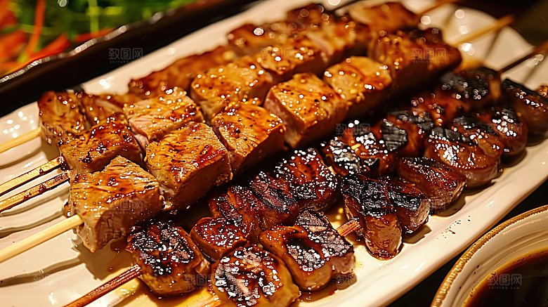 烧烤香辣美食烹饪美味飘香烤肉牛肉烤串