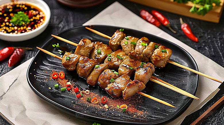 烧烤串串大餐美食美味牛肉多汁烤串烤肉