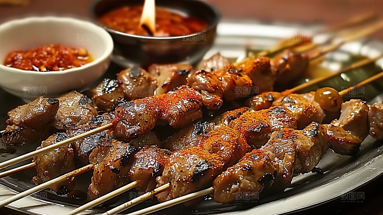 烧烤串串大餐美食美味牛肉多汁烤串烤肉