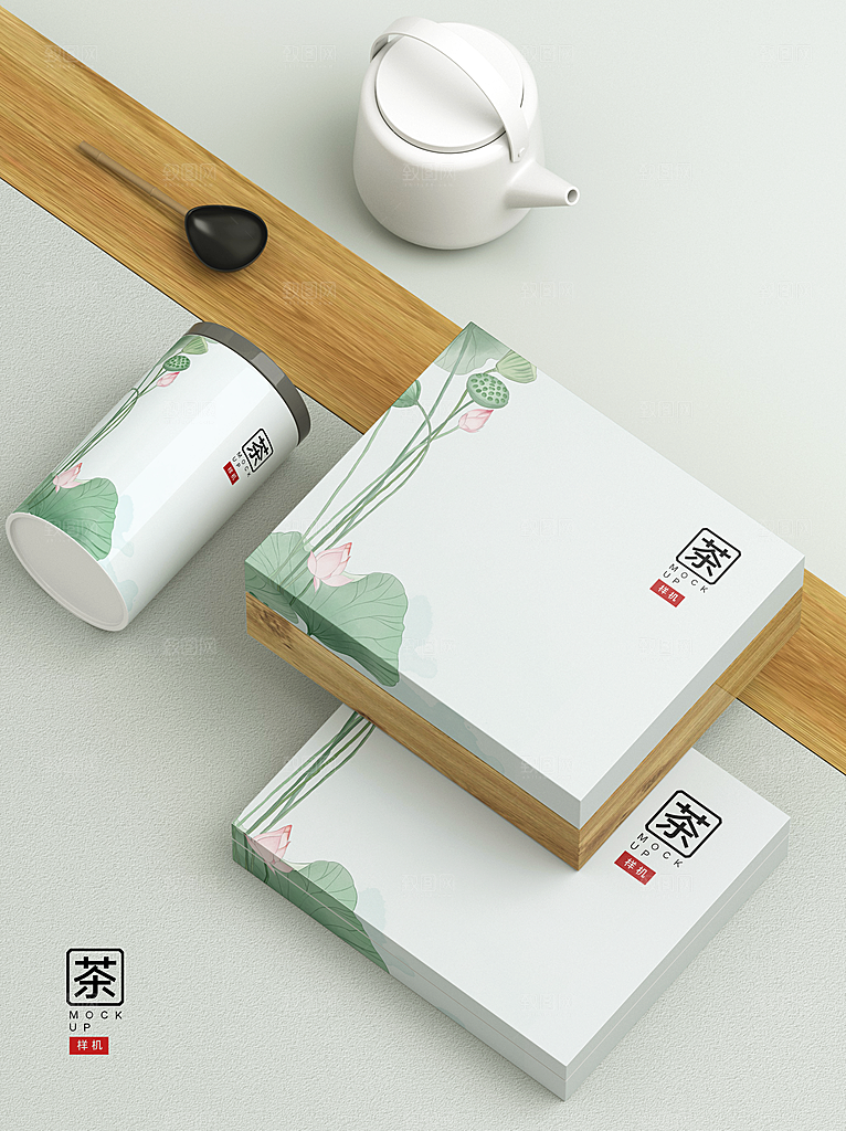 创意文创茶叶包装礼盒样机