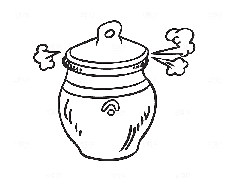 矢量手绘厨具炒菜锅素材