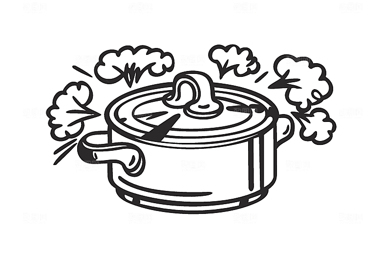 矢量手绘厨具炒菜锅素材