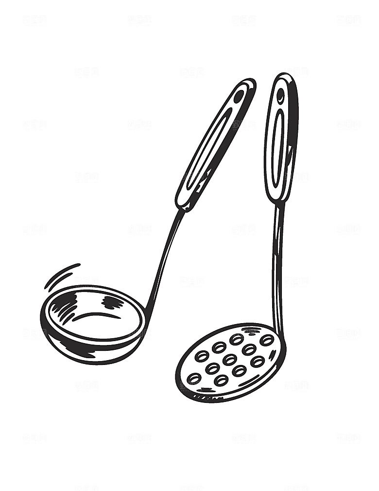 矢量厨房用具餐勺素材