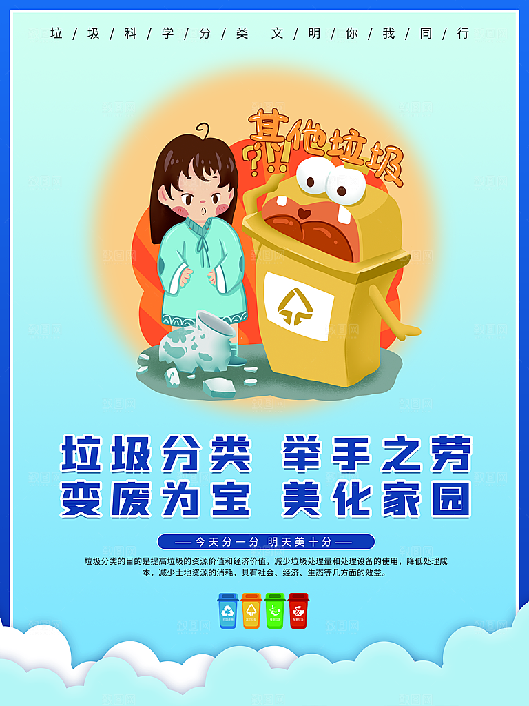 保护环境垃圾分类海报
