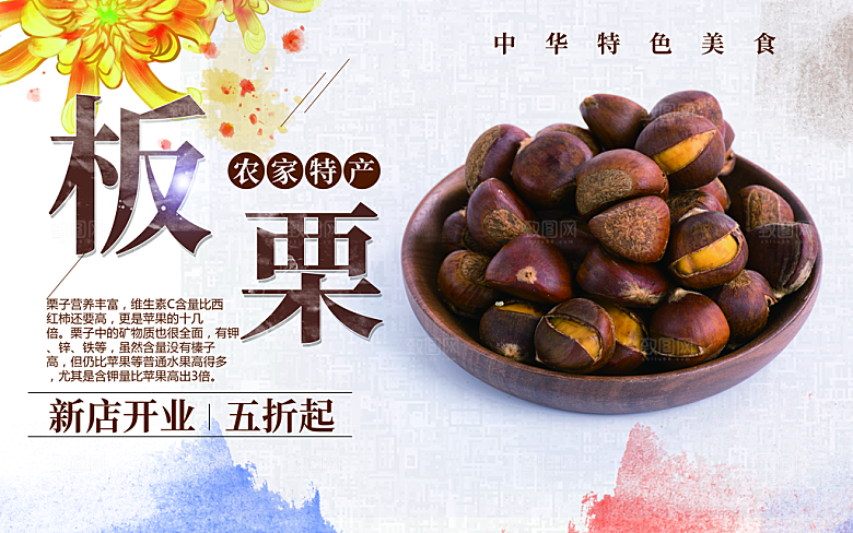 农产特产板栗海报