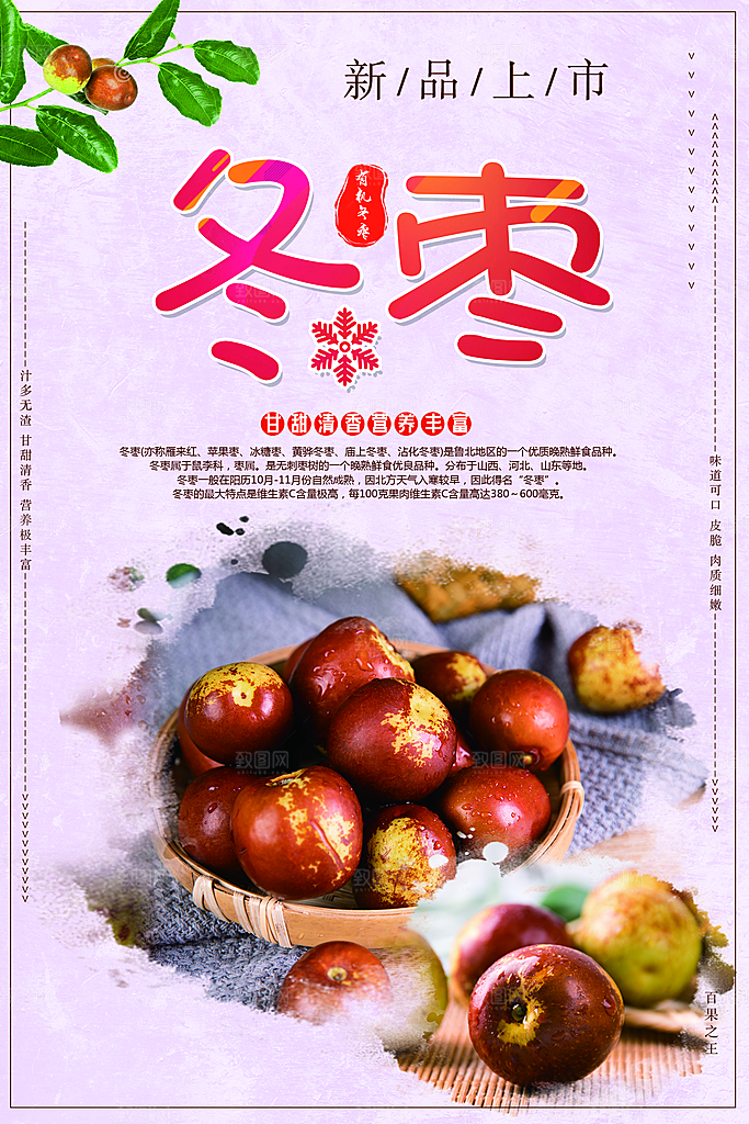 新鲜有机冬枣海报