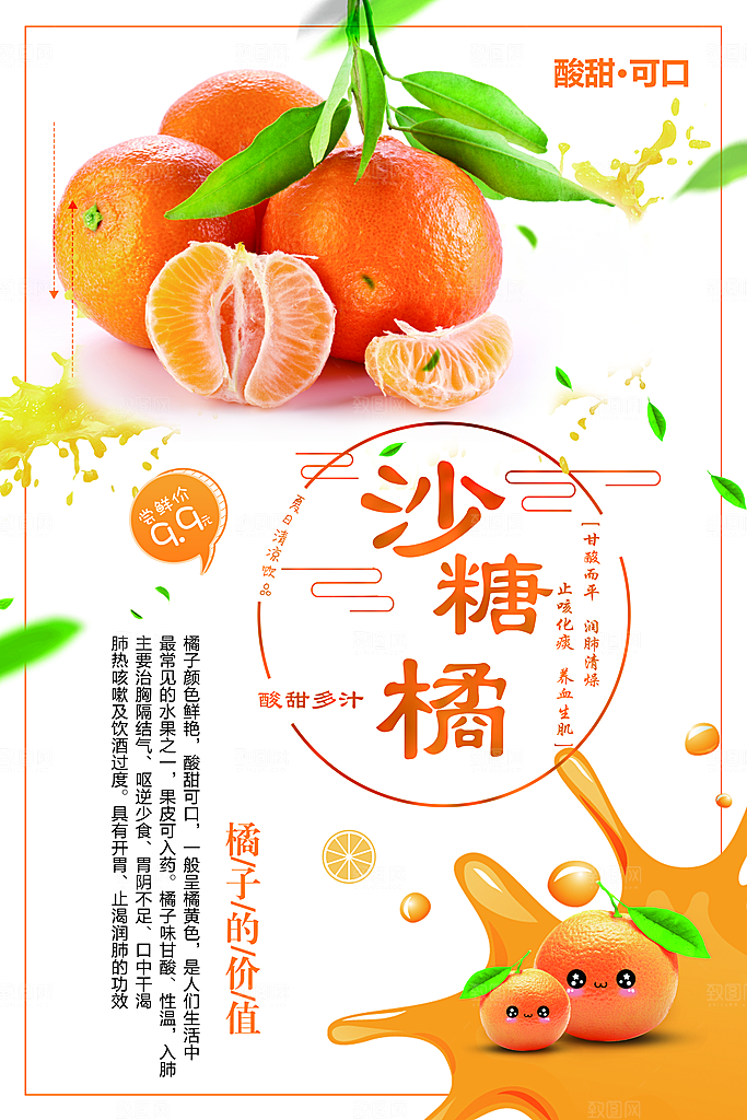 酸甜可口沙糖橘海报