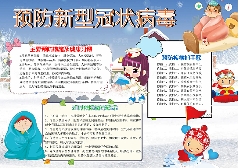 抗击病毒疫情医疗word小报