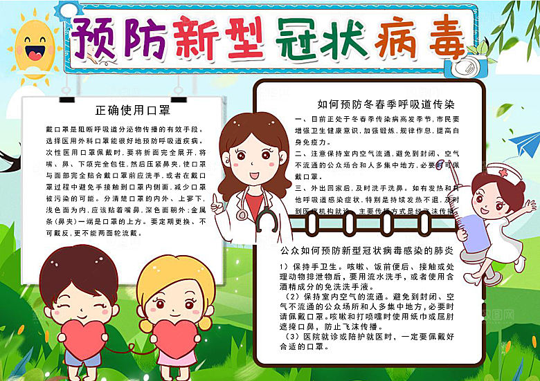 抗击病毒疫情医疗word小报
