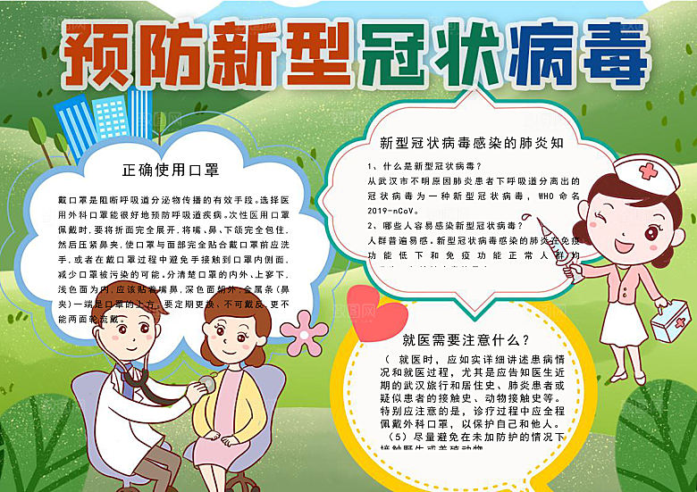 抗击病毒疫情医疗word小报