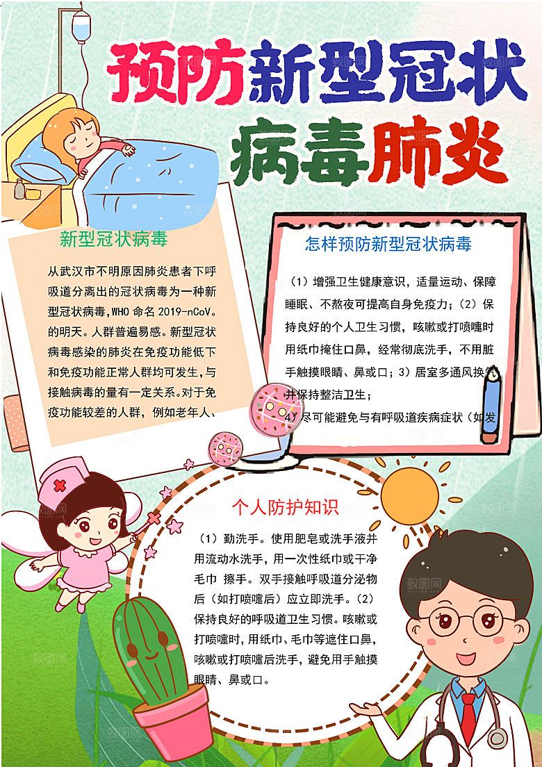 抗击病毒疫情医疗word小报