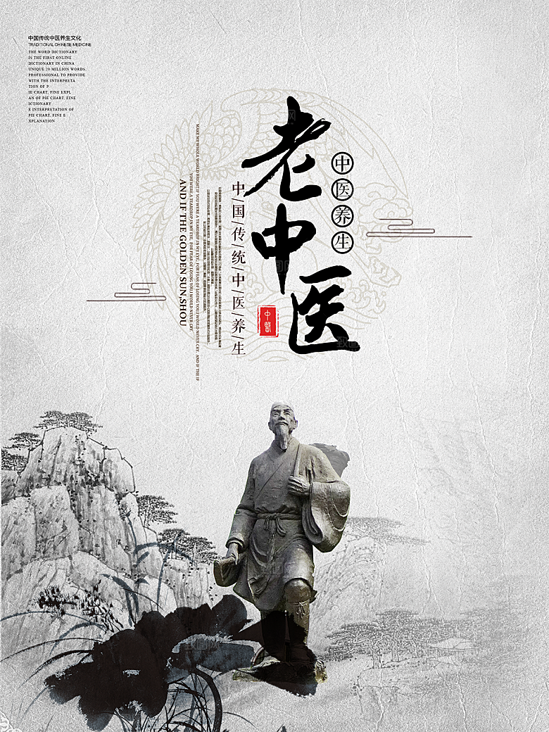 创意禅意中医文化宣传海报
