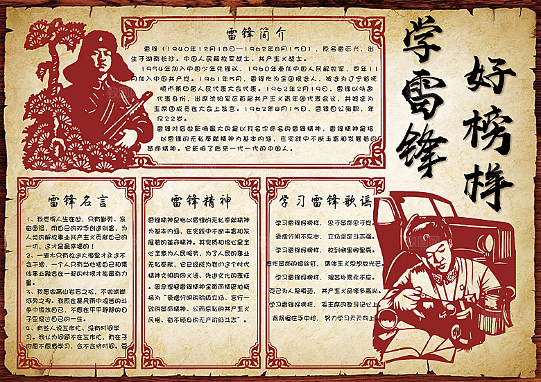 雷锋精神学习word小报