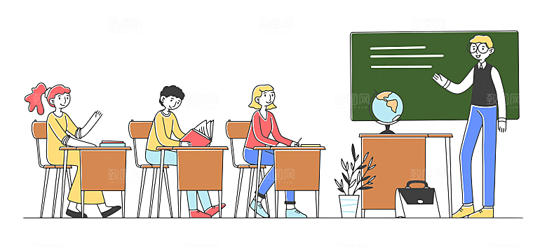 教育学习班级场景插画