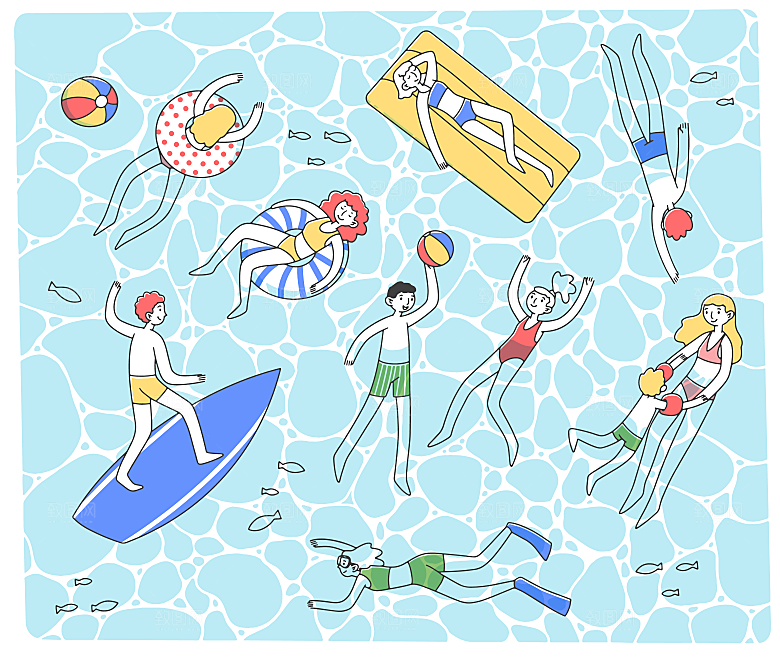 创意社交娱乐场景插画