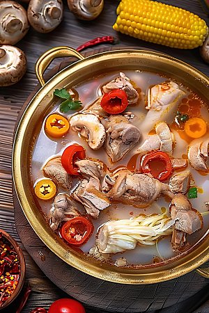 肉类重庆鲜香传统美食美味火锅蔬菜麻辣