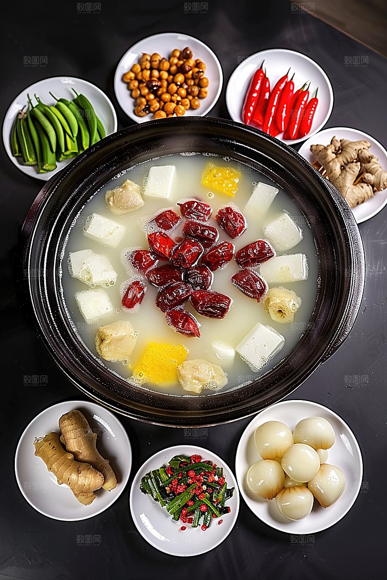 蔬菜麻辣美味传统鲜香肉类重庆火锅美食