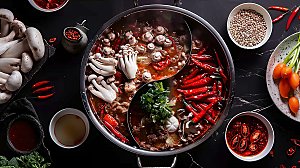 蔬菜美食火锅麻辣鲜香美味传统重庆肉类