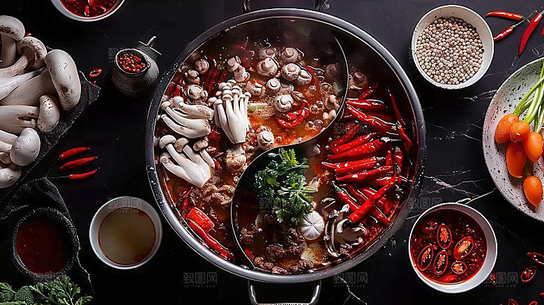 蔬菜美食火锅麻辣鲜香美味传统重庆肉类