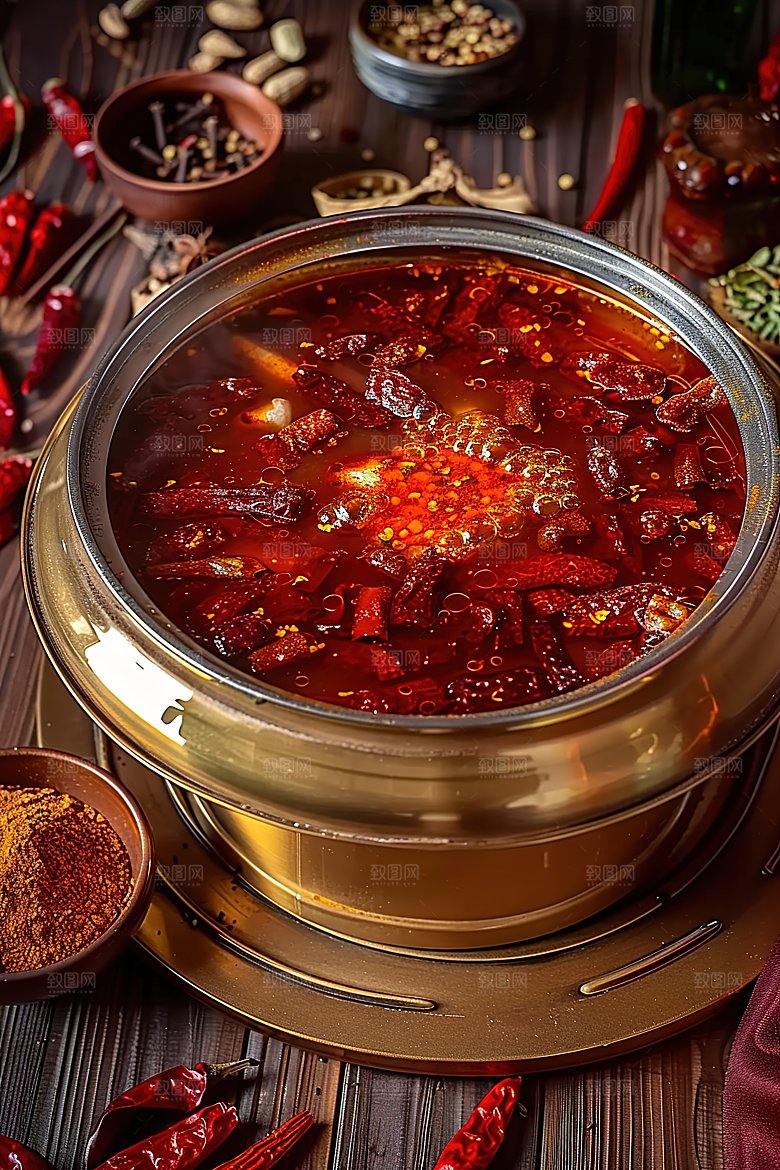 美食重庆肉类蔬菜鲜香火锅传统美味麻辣