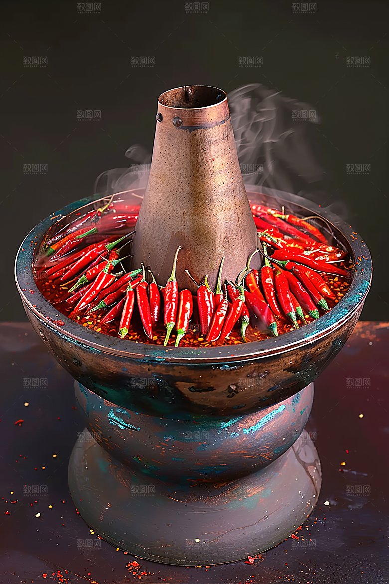 美味传统美食肉类鲜香麻辣中国蔬菜火锅