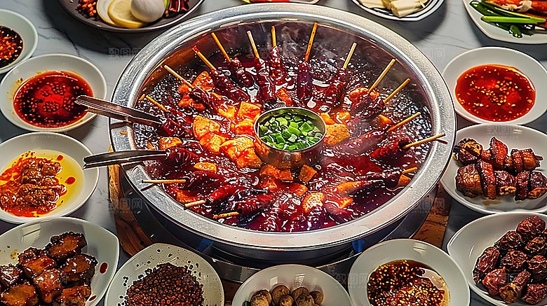 美味麻辣烹饪火锅牛肉辣椒香辣海鲜重庆美食