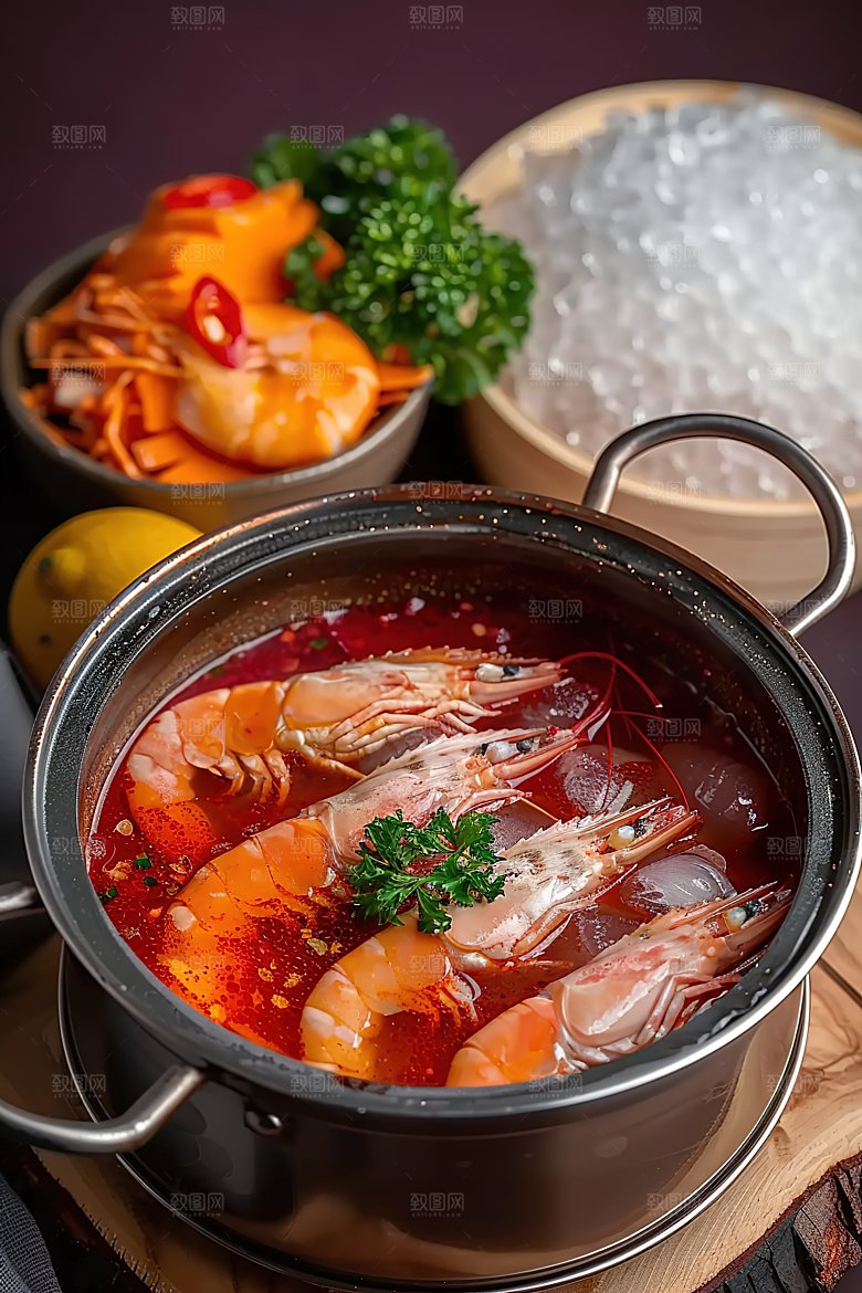 美味麻辣鲜香蔬菜传统火锅重庆美食肉类