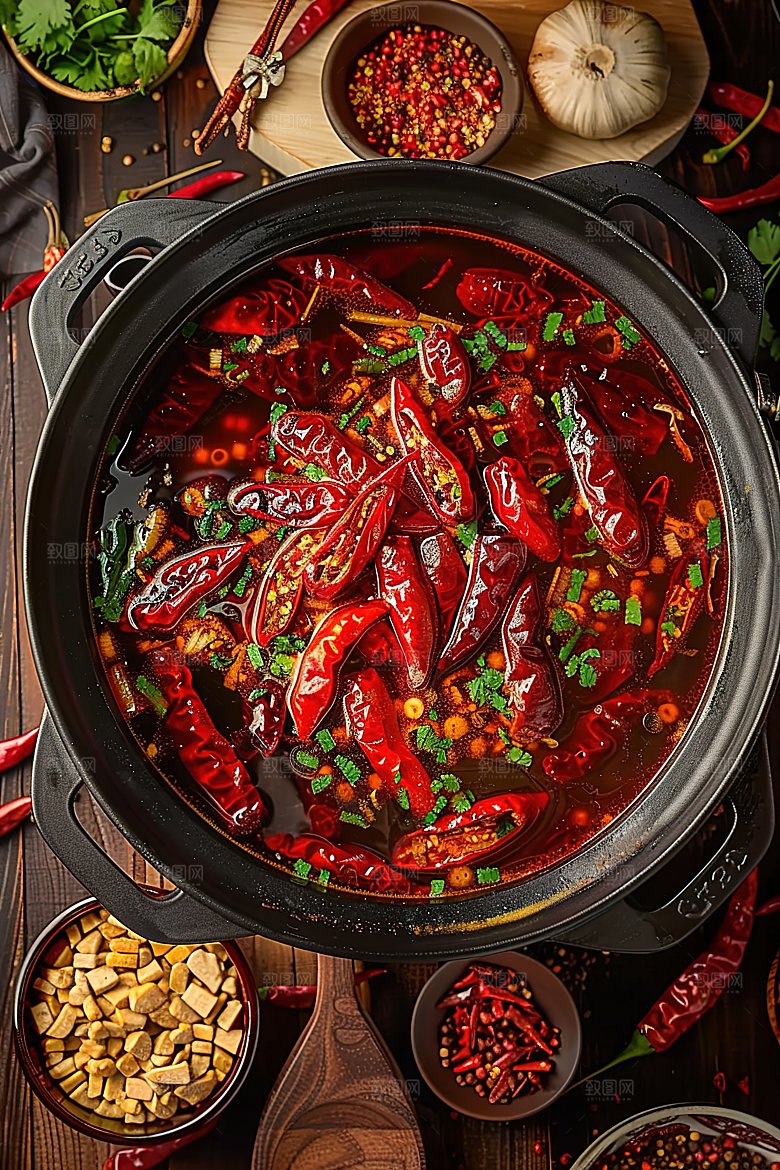 火锅中国传统蔬菜高清鲜香肉类麻辣美食美味