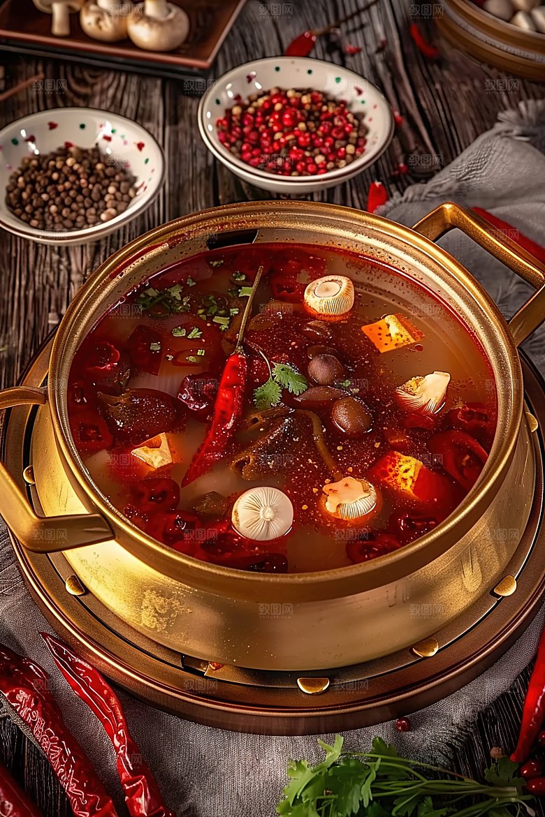 火锅中国传统蔬菜高清鲜香肉类麻辣美食美味
