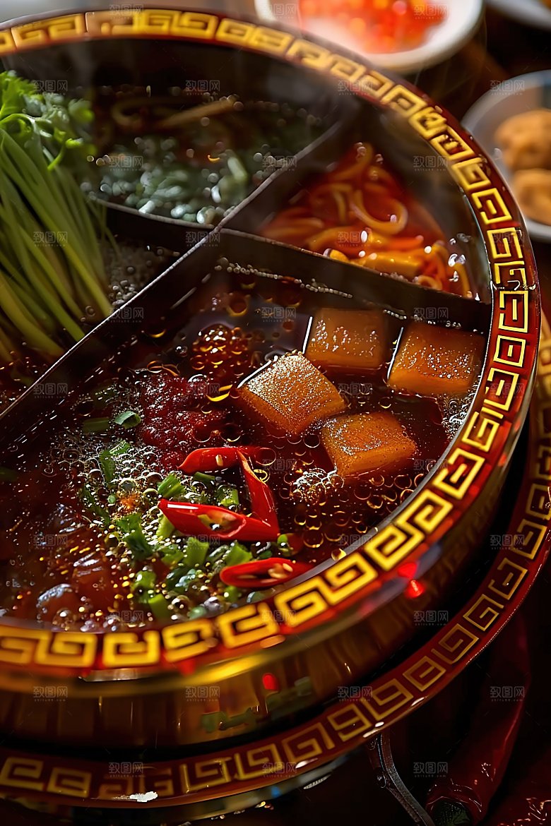 火锅中国传统蔬菜高清鲜香肉类麻辣美食美味
