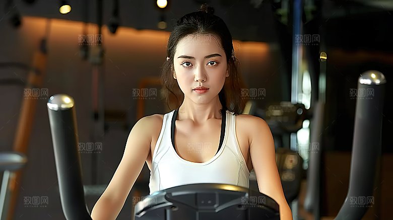 活力美女锻炼青春运动女性瑜伽年轻健身跑步