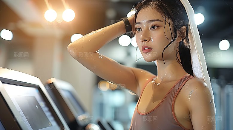 活力女性锻炼健身跑步美女运动瑜伽