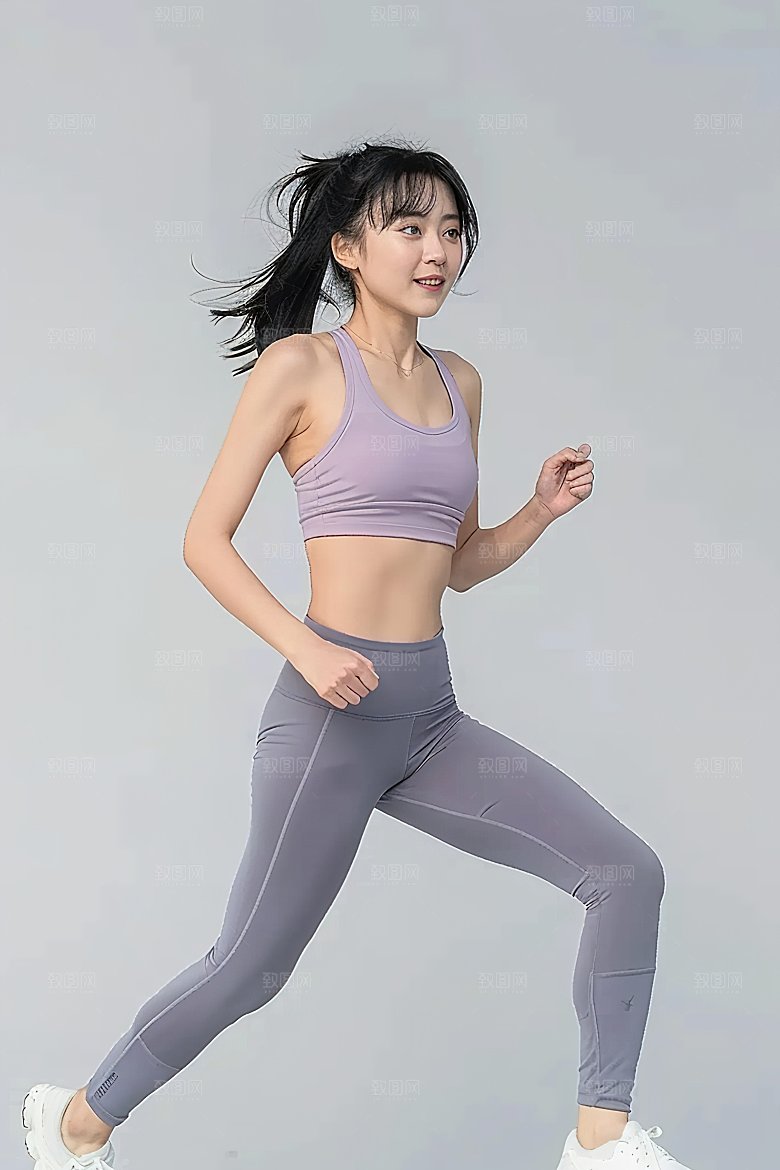 健身美女运动锻炼女性瑜伽跑步活力