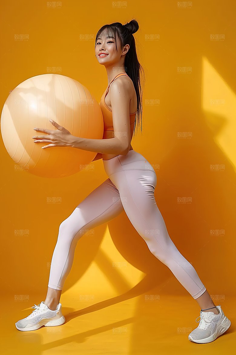 美女运动健身跑步女性瑜伽锻炼活力