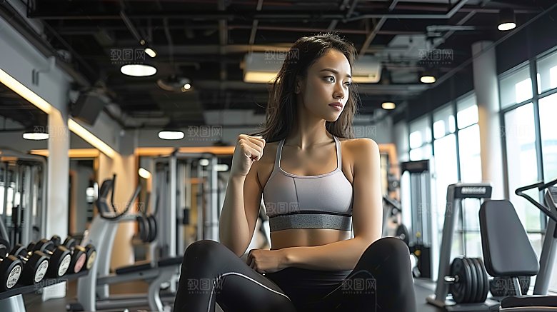 女性锻炼活力健身运动美女瑜伽跑步