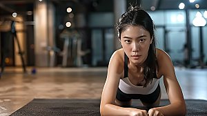 女性健身运动锻炼美女瑜伽跑步活力