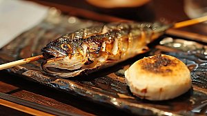 特色肉类烤鱼鱼肉美食香辣碳烤煎鱼烹调美味