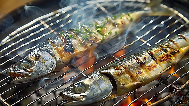 烹调烤鱼美味美食碳烤煎鱼鱼肉