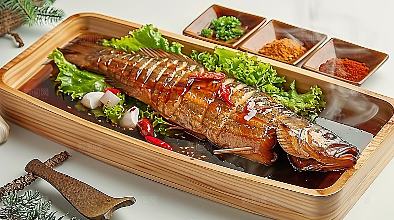 烹饪美食烤肉烧烤鱼肉烤鱼大餐
