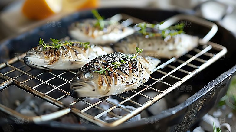 肉类烤鱼特色香辣鱼肉烹调美食碳烤美味煎鱼
